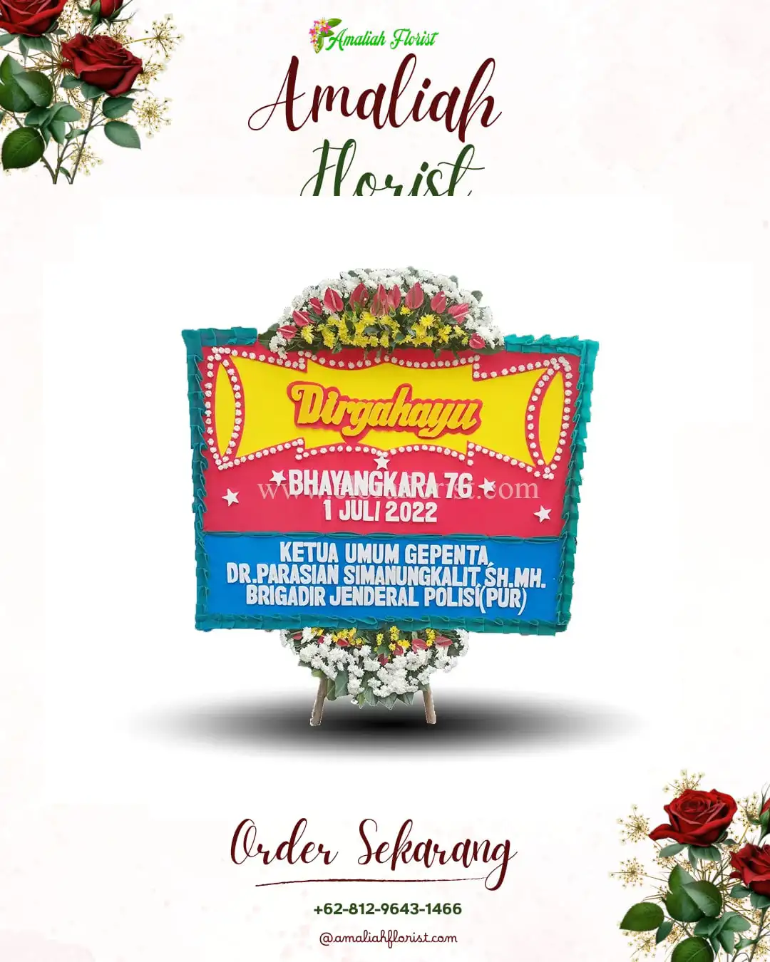 Papan Bunga HUT Ulang Tahun Sumber Taman